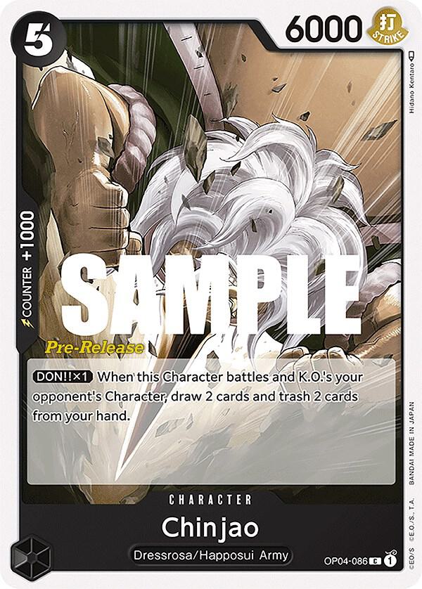 Chinjao OP04-086 card from Kingdoms of Intrigue Pre-Release Cards