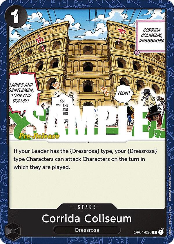 Corrida Coliseum OP04-096 card from Kingdoms of Intrigue Pre-Release Cards