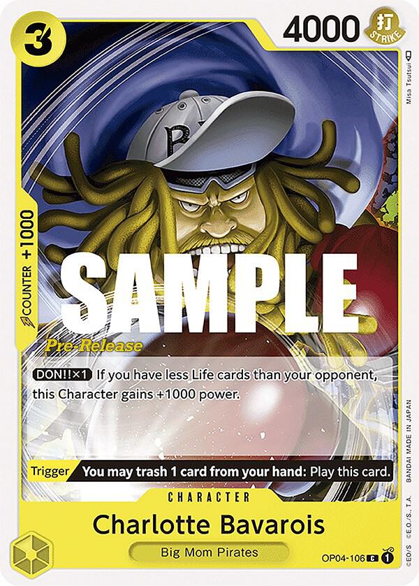 Charlotte Bavarois OP04-106 card from Kingdoms of Intrigue Pre-Release Cards