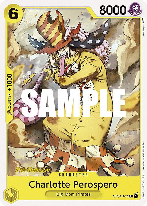 Charlotte Perospero OP04-107 card from Kingdoms of Intrigue Pre-Release Cards