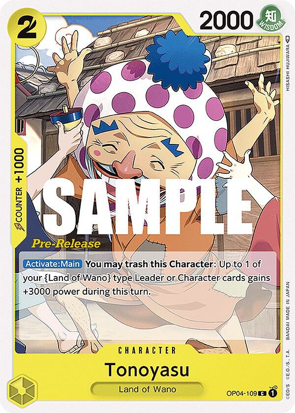 Tonoyasu OP04-109 card from Kingdoms of Intrigue Pre-Release Cards