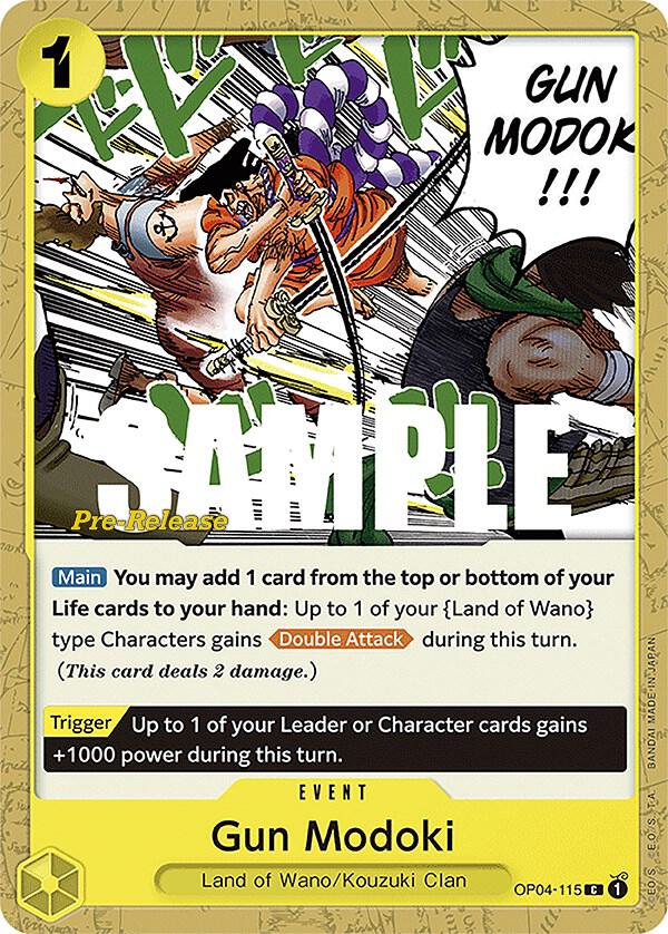 Gun Modoki OP04-115 card from Kingdoms of Intrigue Pre-Release Cards
