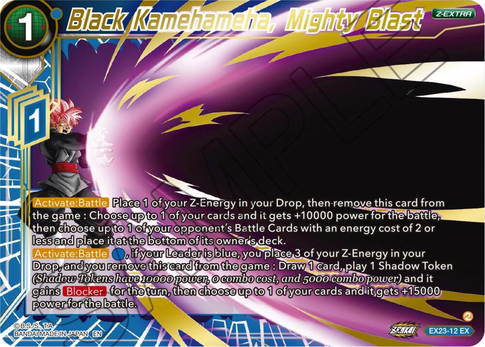 Black Kamehameha, Mighty Blast EX23-12 card from Expansion Deck Box Set 23: Premium Anniversary Box 2023