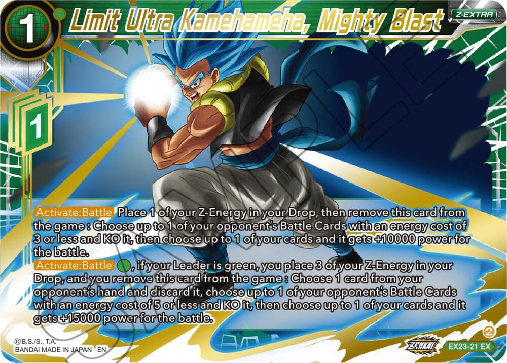 Limit Ultra Kamehameha, Mighty Blast EX23-21 card from Expansion Deck Box Set 23: Premium Anniversary Box 2023