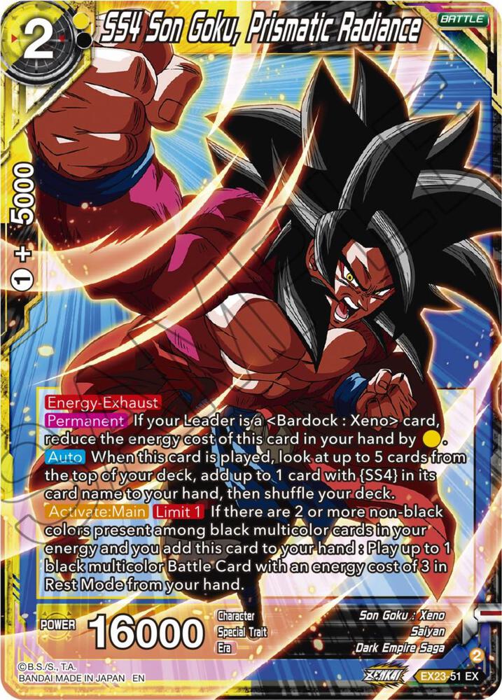 SS4 Son Goku, Prismatic Radiance EX23-51 card from Expansion Deck Box Set 23: Premium Anniversary Box 2023