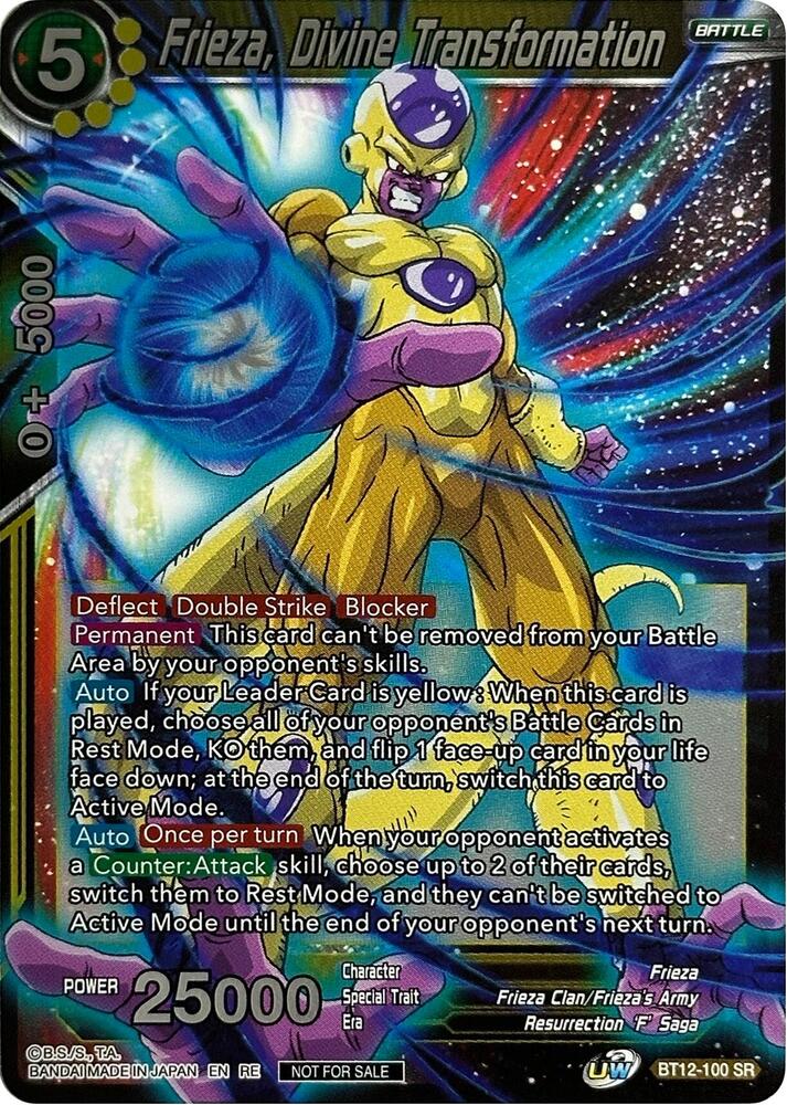 Frieza, Divine Transformation (Championship Selection Pack 2023 Vol.3) BT12-100 card from Tournament Promotion Cards