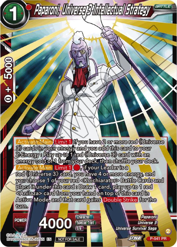 Paparoni, Universe 3 Intellectual Strategy (Championship Selection Pack 2023 Vol.3) P-541 card from Tournament Promotion Cards