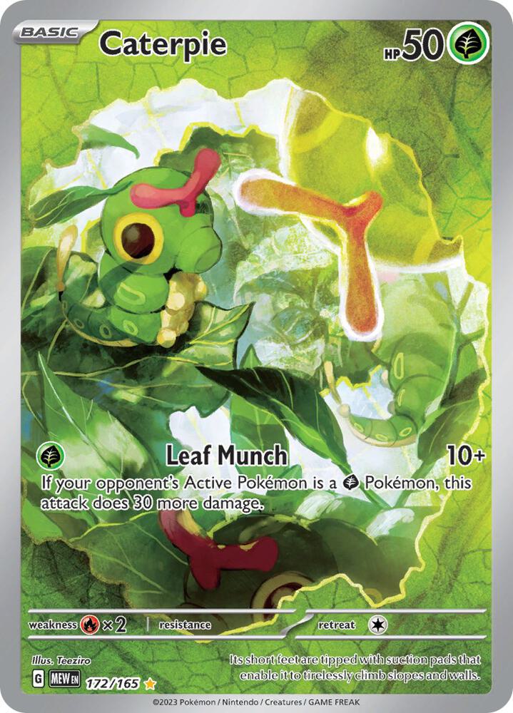 Caterpie 172/165 card from SV: Scarlet & Violet 151