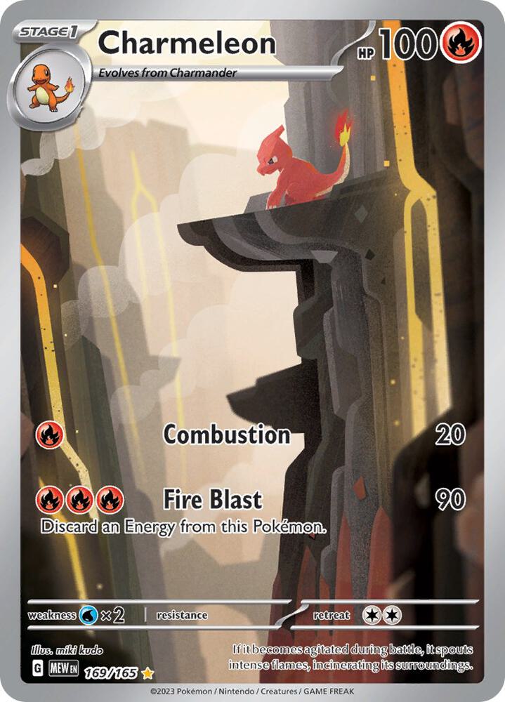 Charmeleon 169/165 card from SV: Scarlet & Violet 151
