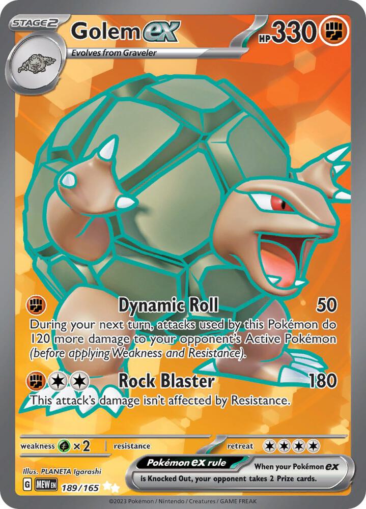 Golem ex 189/165 card from SV: Scarlet & Violet 151