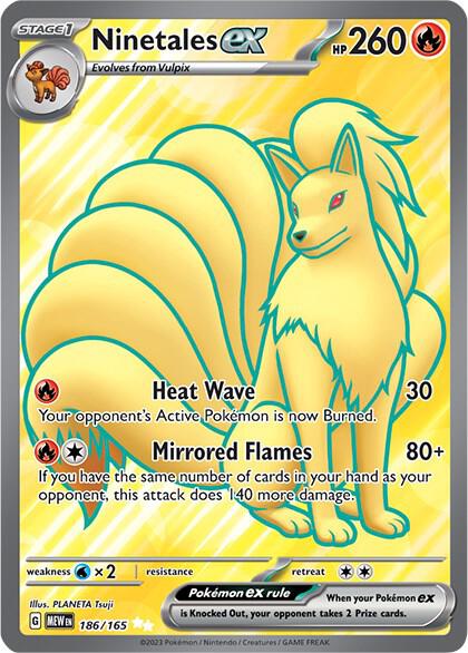 Ninetales ex 186/165 card from SV: Scarlet & Violet 151
