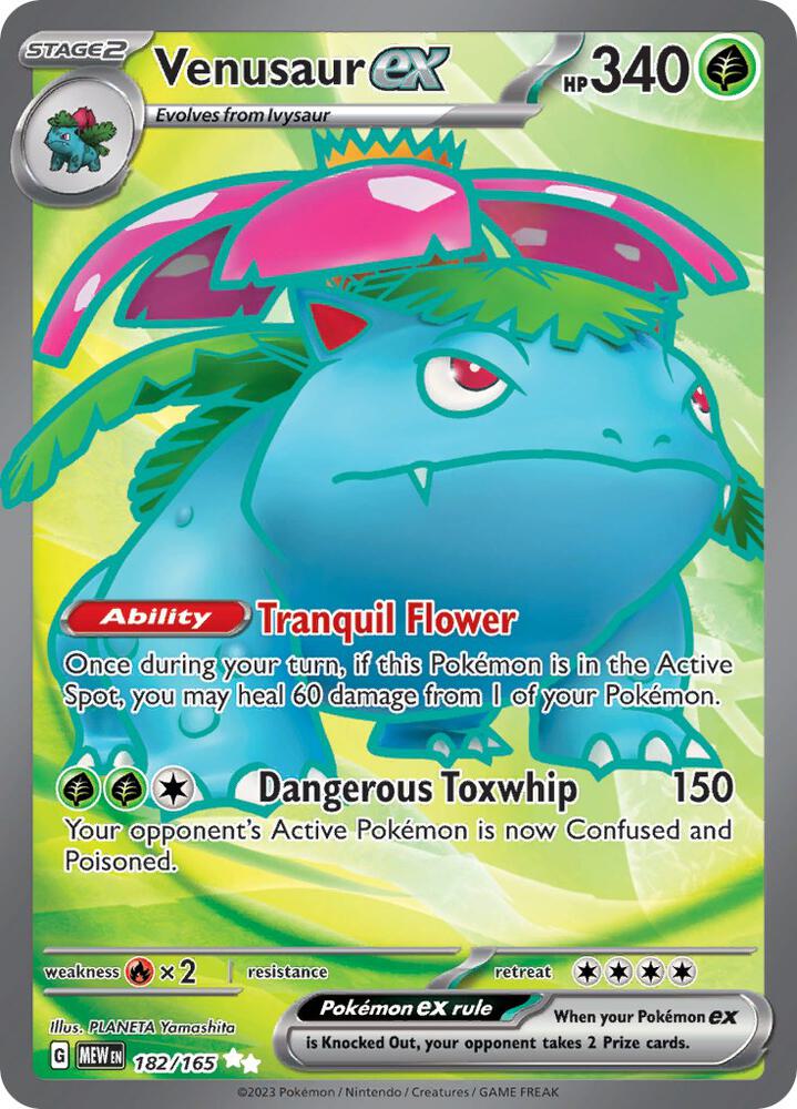 Venusaur ex 182/165 card from SV: Scarlet & Violet 151