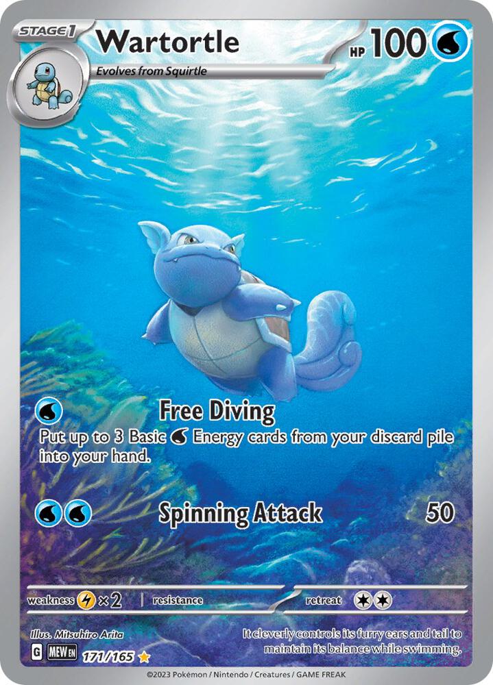 Wartortle 171/165 card from SV: Scarlet & Violet 151