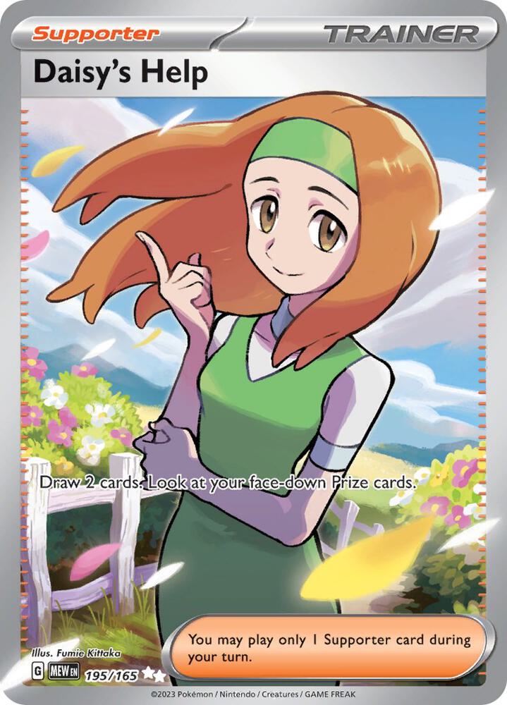 Daisy's Help 195/165 card from SV: Scarlet & Violet 151