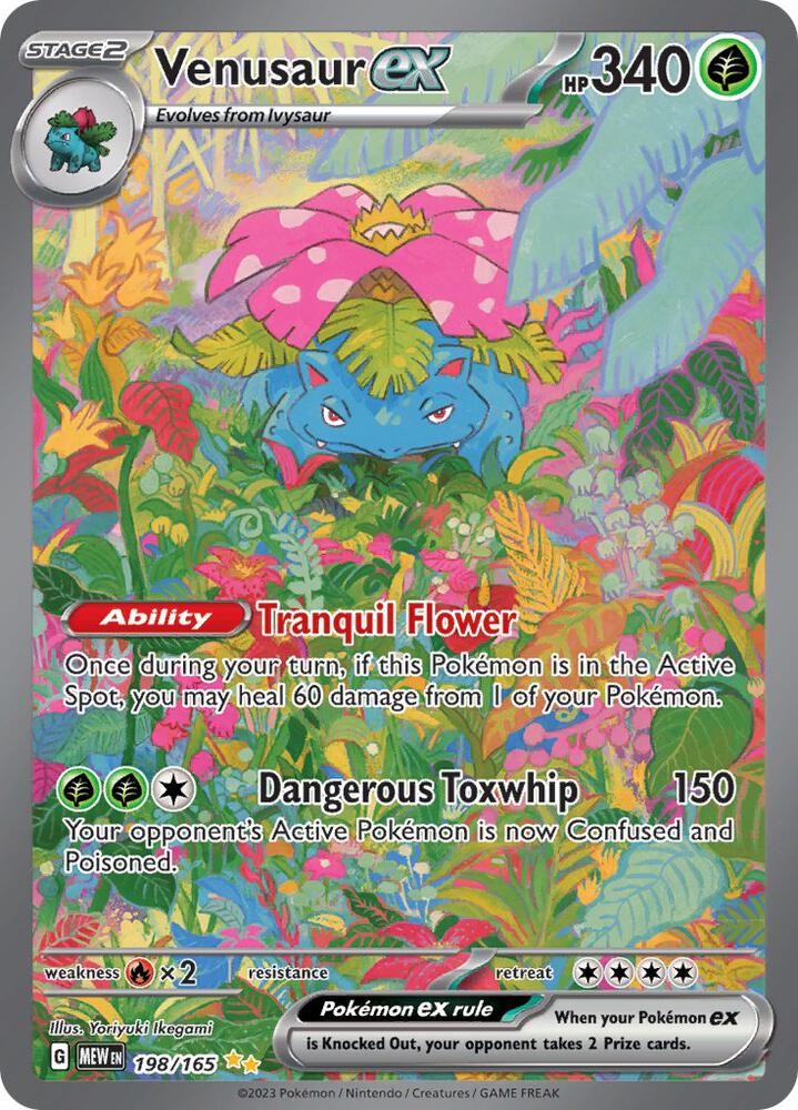 Venusaur ex 198/165 card from SV: Scarlet & Violet 151
