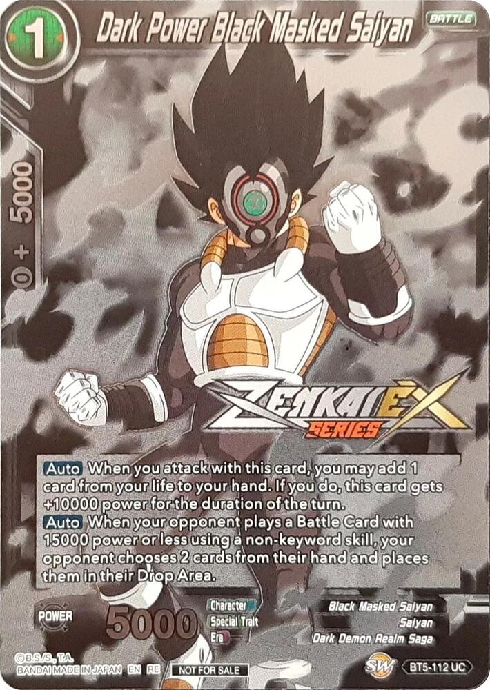 Dark Power Black Masked Saiyan (Event Pack 13) BT5-112 card from Tournament Promotion Cards