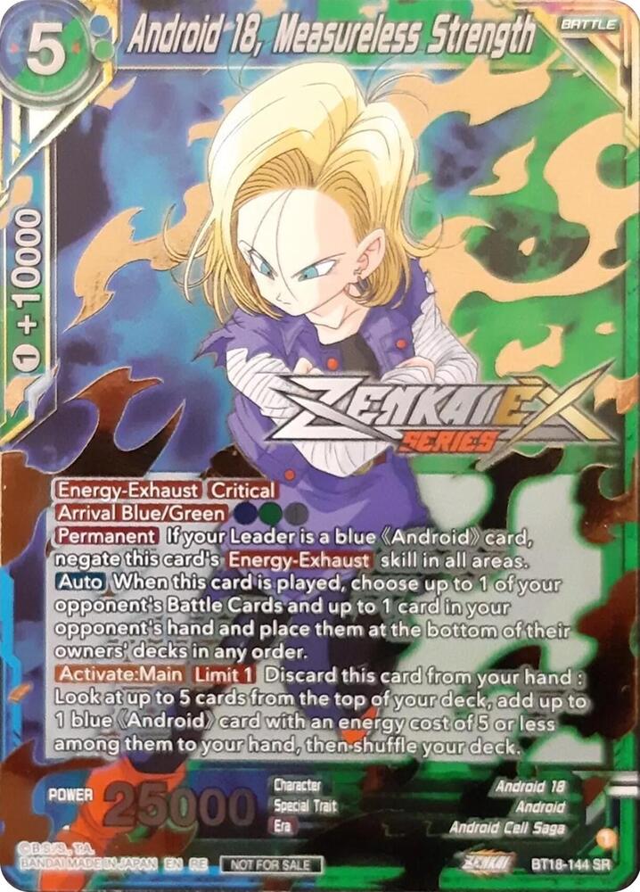 Android 18, Measureless Strength (Event Pack 13) BT18-144 card from Tournament Promotion Cards