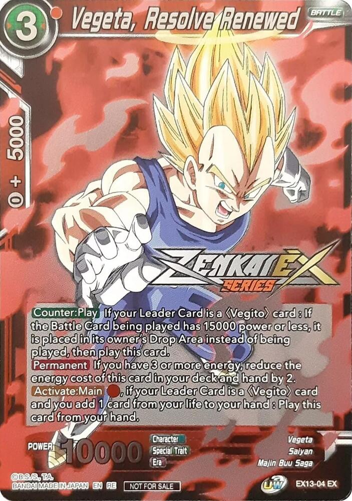 Vegeta, Resolve Renewed (Event Pack 13) EX13-04 card from Tournament Promotion Cards
