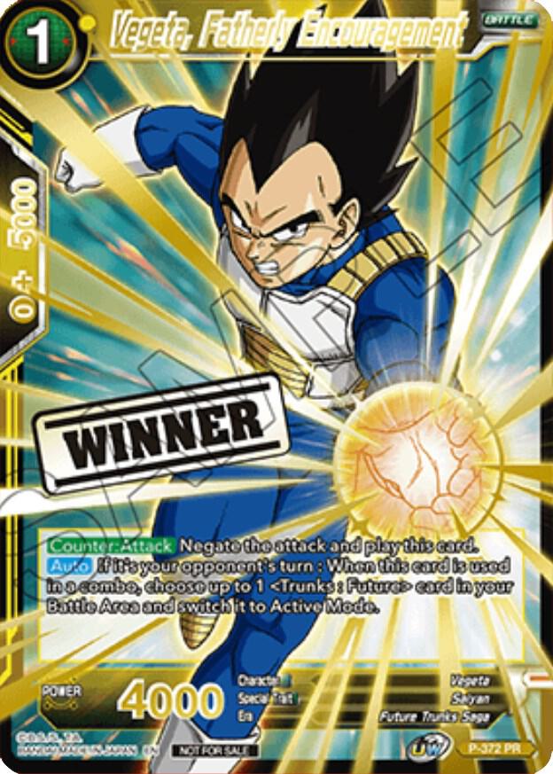 Vegeta, Fatherly Encouragement (Store Championship Winner Card 2023) P-372 card from Tournament Promotion Cards