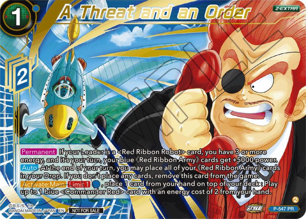 A Threat and an Order (Championship Z Extra Card Pack 2023) (Gold-Stamped) P-547 card from Tournament Promotion Cards