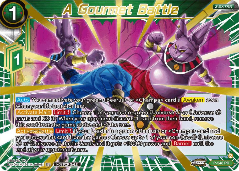 A Gourmet Battle (Championship Z Extra Card Pack 2023) (Gold-Stamped) P-548 card from Tournament Promotion Cards