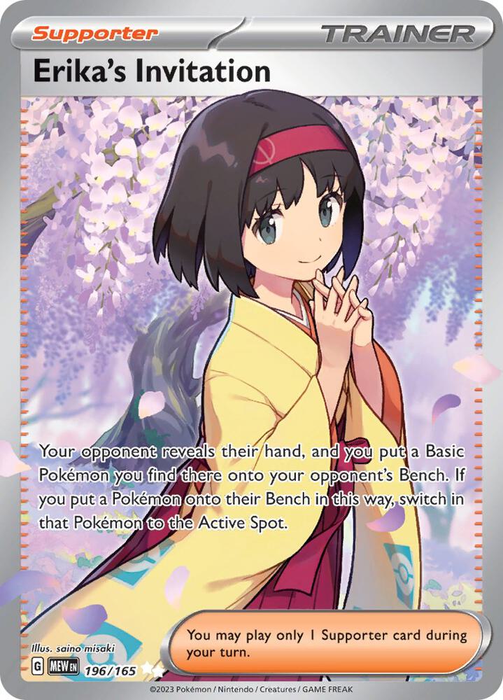 Erika's Invitation 196/165 card from SV: Scarlet & Violet 151