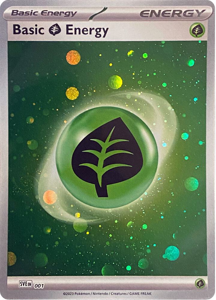 Basic Grass Energy (Cosmos Holo) 001 card from SV01: Scarlet & Violet Base Set