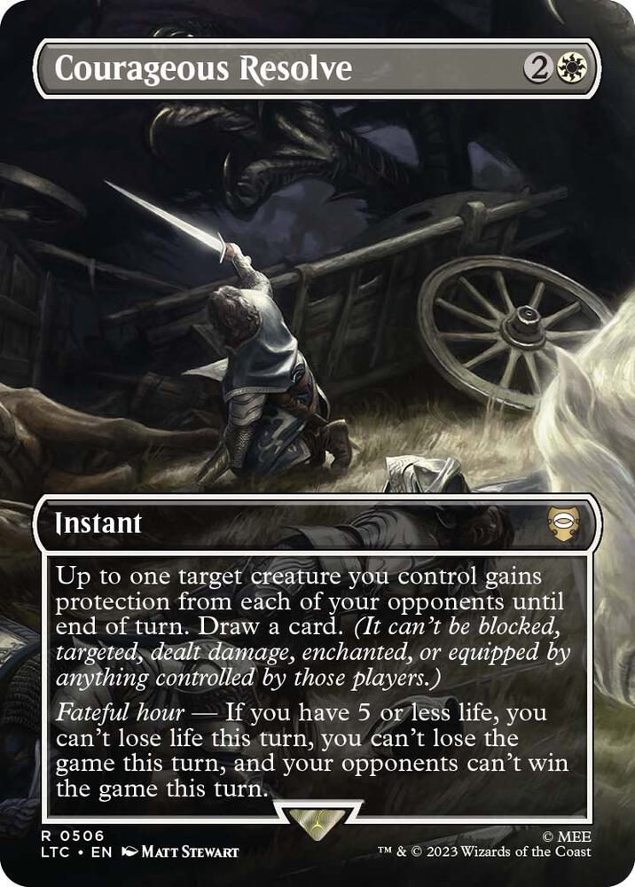 Courageous Resolve (Borderless) 506 card from Commander: The Lord of the Rings: Tales of Middle-earth