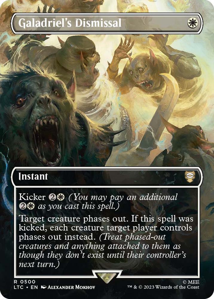 Galadriel's Dismissal (Borderless) 500 card from Commander: The Lord of the Rings: Tales of Middle-earth
