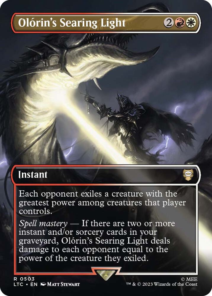 Olorin's Searing Light (Borderless) 503 card from Commander: The Lord of the Rings: Tales of Middle-earth