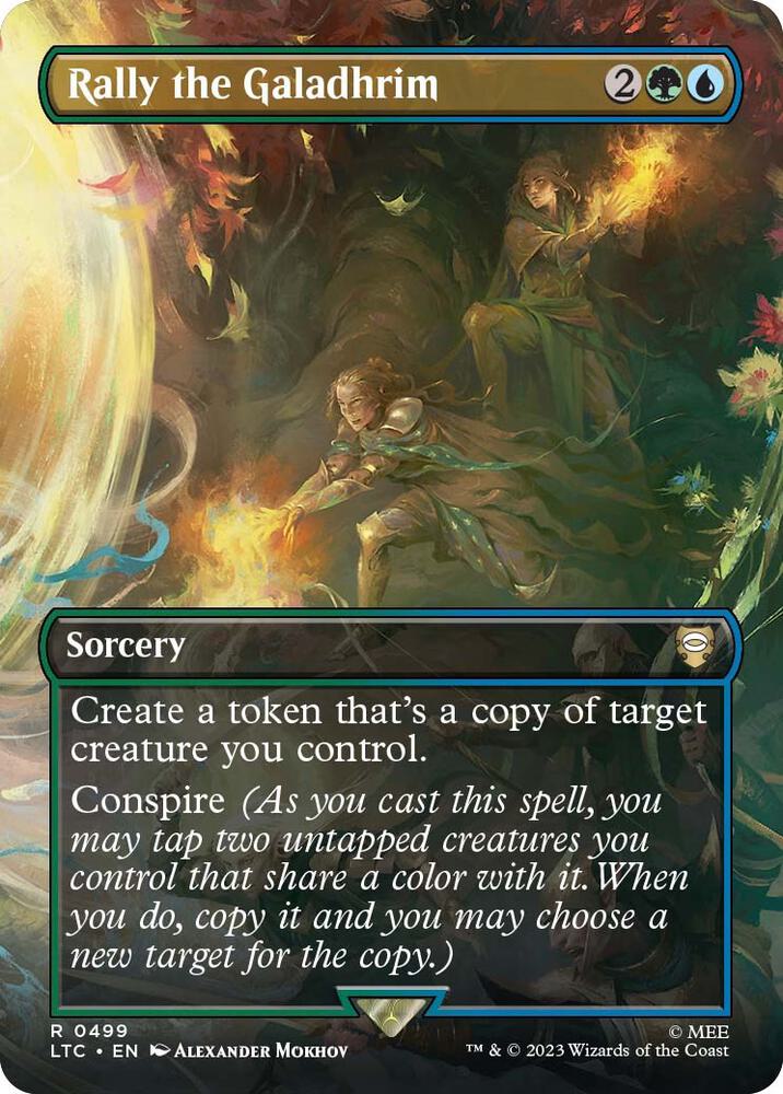 Rally the Galadhrim (Borderless) 499 card from Commander: The Lord of the Rings: Tales of Middle-earth