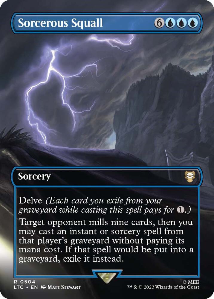 Sorcerous Squall (Borderless) 504 card from Commander: The Lord of the Rings: Tales of Middle-earth