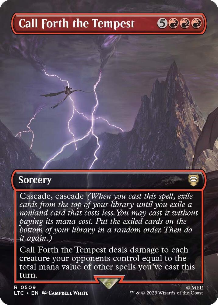 Call Forth the Tempest (Borderless) 509 card from Commander: The Lord of the Rings: Tales of Middle-earth