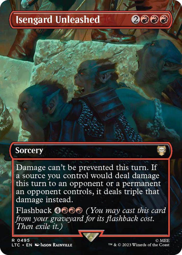 Isengard Unleashed (Borderless) 495 card from Commander: The Lord of the Rings: Tales of Middle-earth
