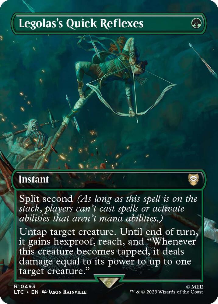 Legolas's Quick Reflexes (Borderless) 493 card from Commander: The Lord of the Rings: Tales of Middle-earth