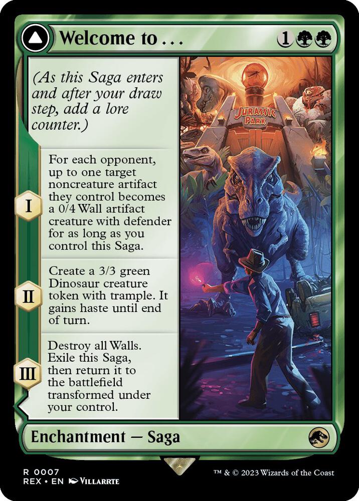 Welcome to . . . 7 card from Universes Beyond: Jurassic World Collection
