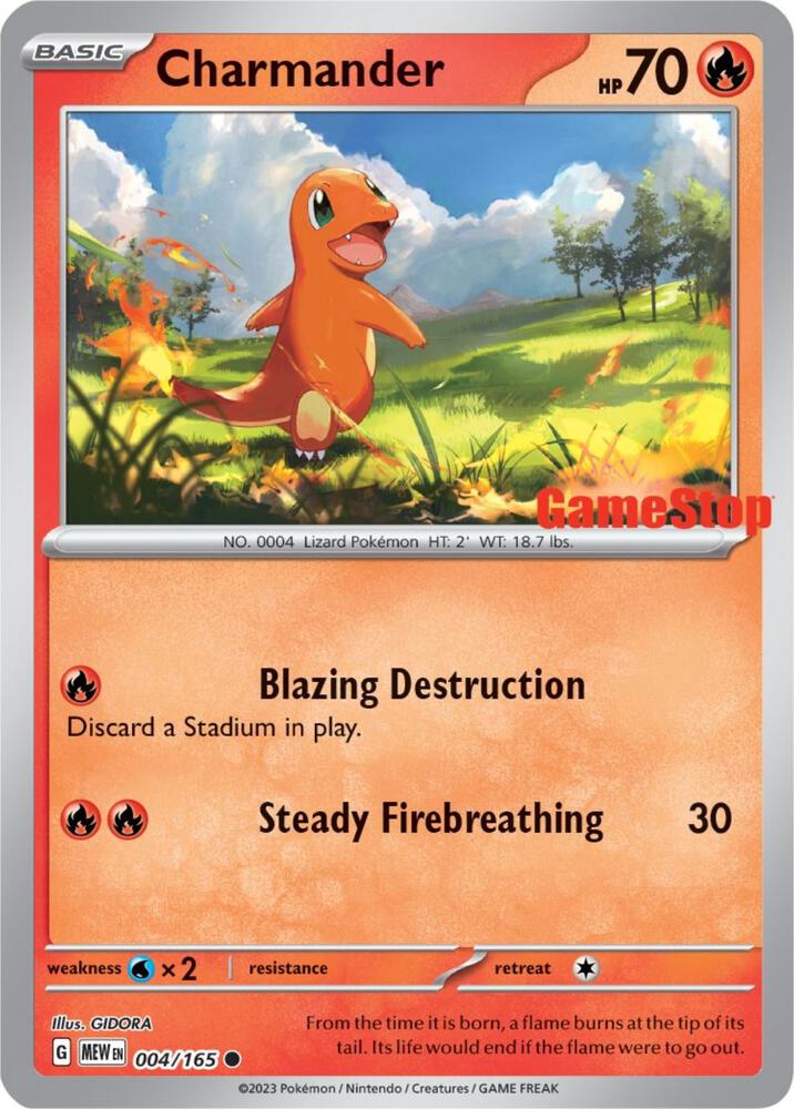 Charmander (GameStop Exclusive) 004/165 card from Miscellaneous Cards & Products