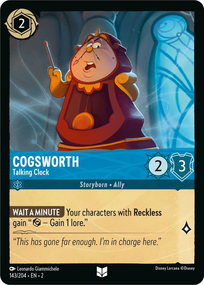 Cogsworth - Talking Clock 143/204 card from Rise of the Floodborn