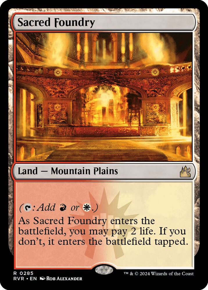 Sacred Foundry 285 card from Ravnica Remastered