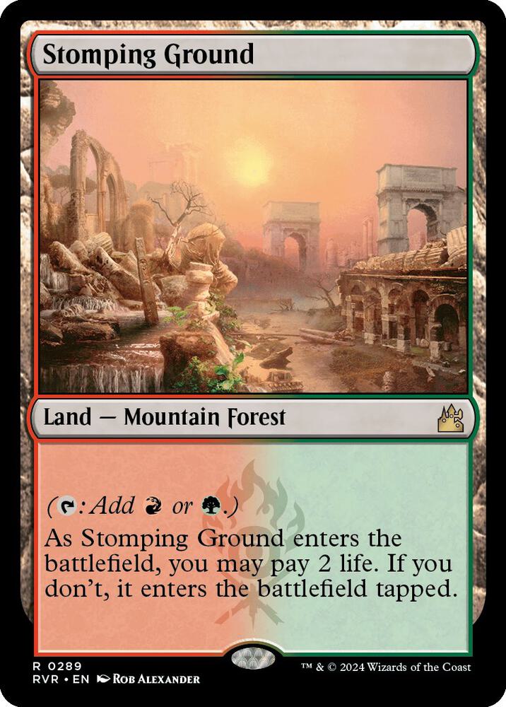 Stomping Ground 289 card from Ravnica Remastered