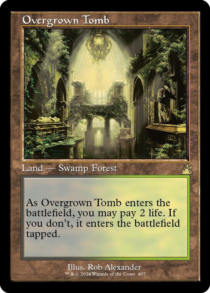 Overgrown Tomb (Retro Frame) 407 card from Ravnica Remastered