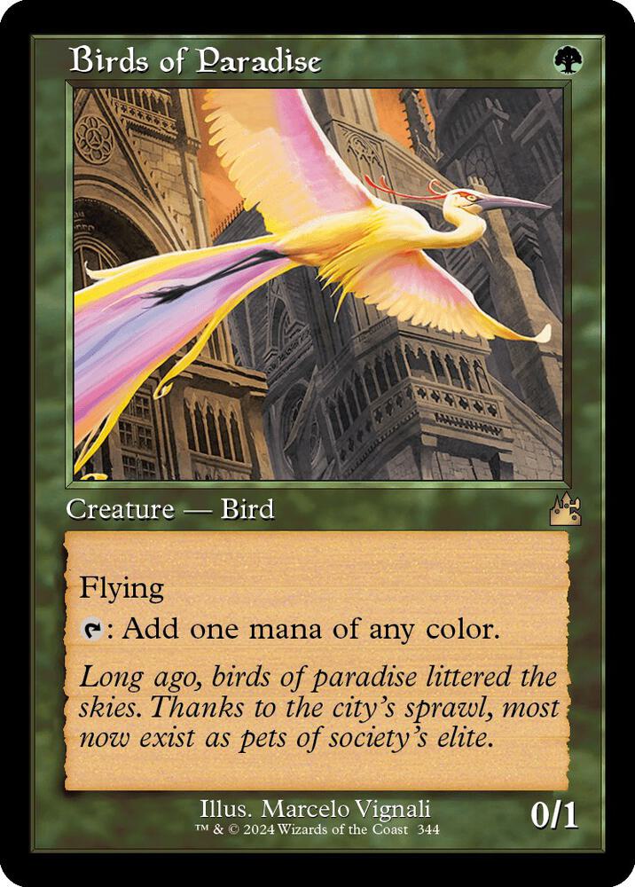 Birds of Paradise (Retro Frame) 344 card from Ravnica Remastered