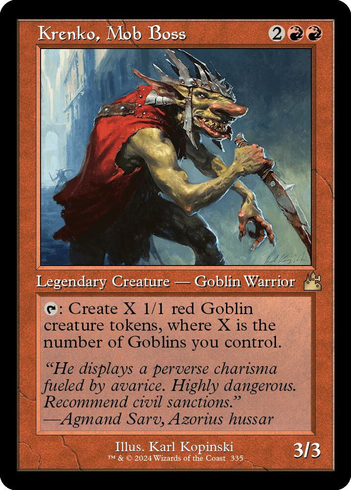 Krenko, Mob Boss (Retro Frame) 335 card from Ravnica Remastered