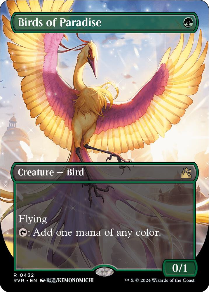 Birds of Paradise (Anime Borderless) 432 card from Ravnica Remastered