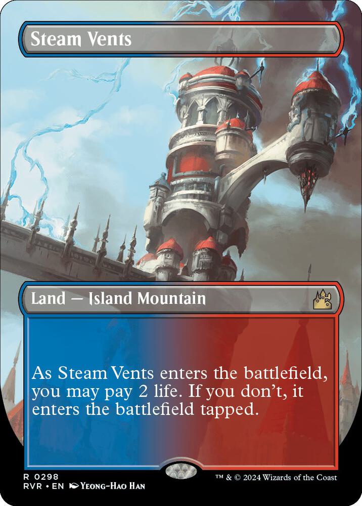 Steam Vents (Borderless) 298 card from Ravnica Remastered