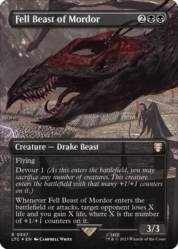 Fell Beast of Mordor (Borderless) (Surge Foil) 557 card from Commander: The Lord of the Rings: Tales of Middle-earth