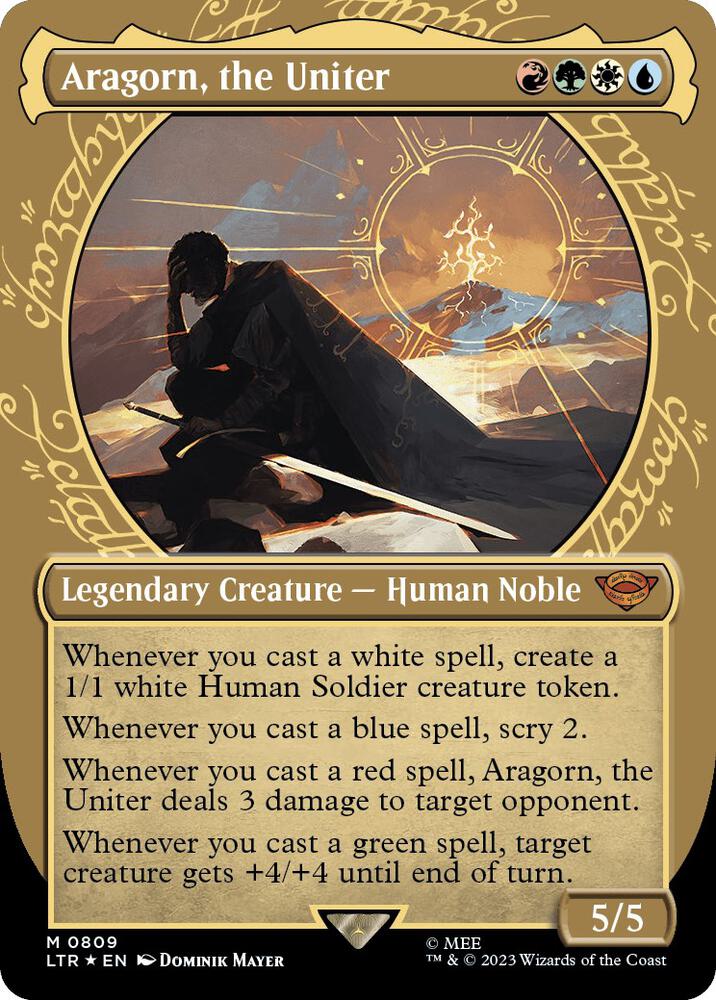 Aragorn, the Uniter (Showcase) (Surge Foil) 809 card from Universes Beyond: The Lord of the Rings: Tales of Middle-earth