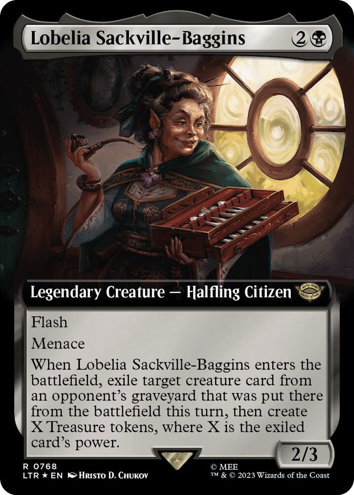 Lobelia Sackville-Baggins (Extended Art) (Surge Foil) 768 card from Universes Beyond: The Lord of the Rings: Tales of Middle-earth