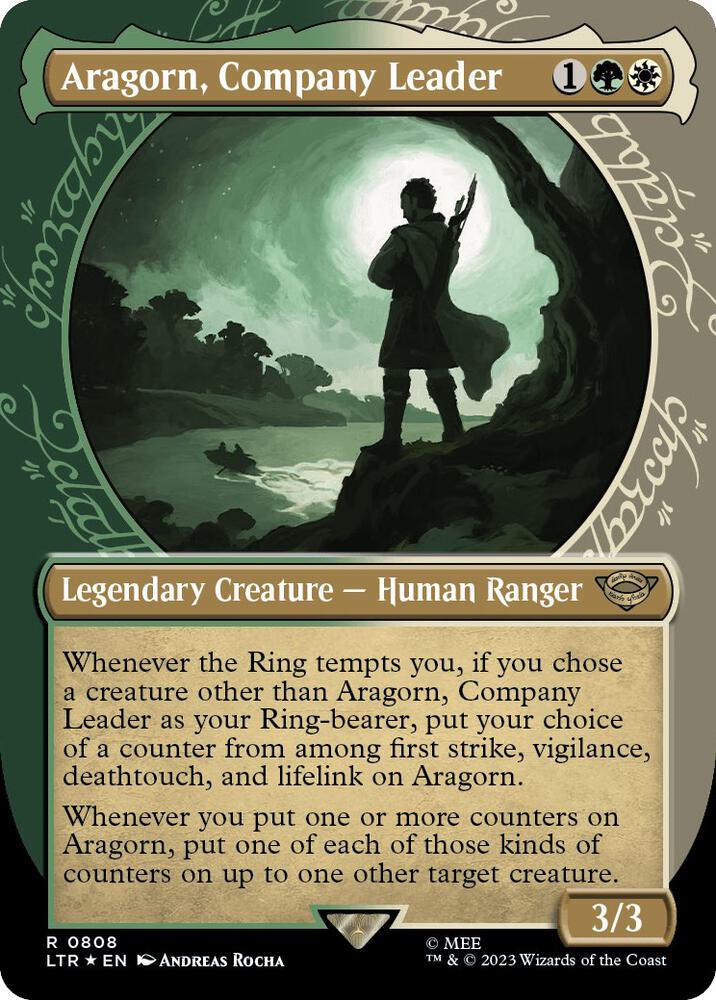 Aragorn, Company Leader (Showcase) (Surge Foil) 808 card from Universes Beyond: The Lord of the Rings: Tales of Middle-earth