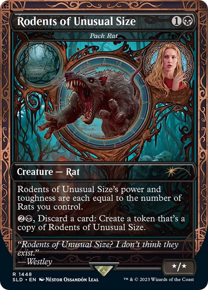 Rodents of Unusual Size - Pack Rat 1448 card from Secret Lair Drop Series